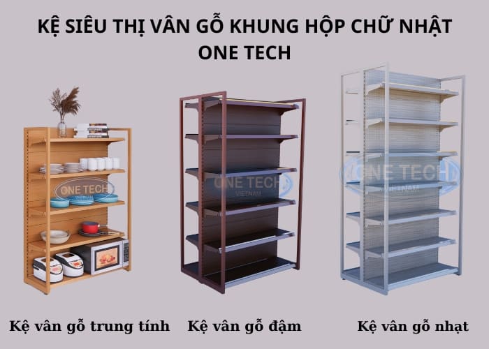 Kệ vân gỗ khung hộp chữ nhật 