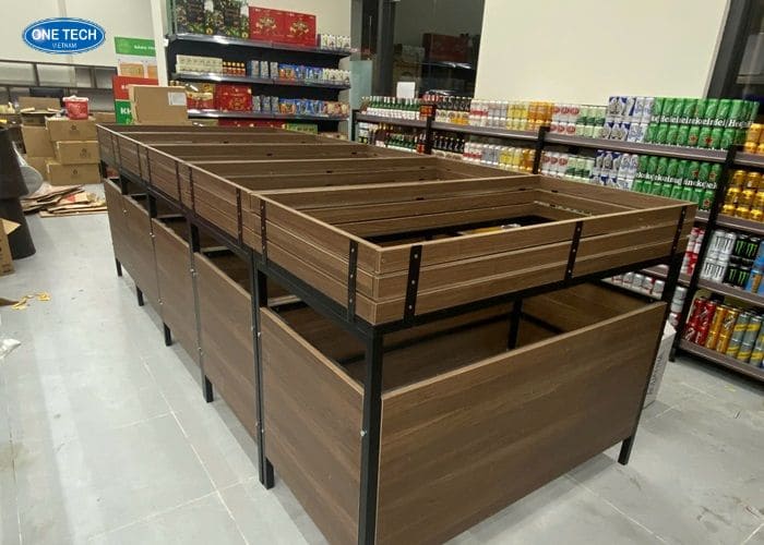 Ụ trưng bày rau củ quả gỗ MDF 