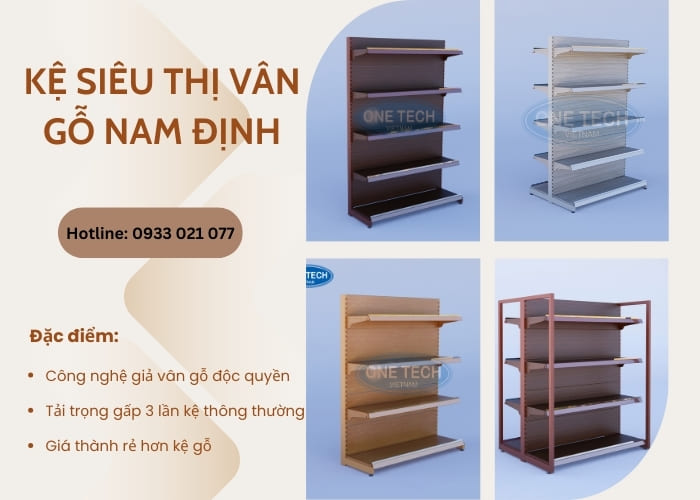 Kệ siêu thị vân gỗ sở hữu nhiều ưu điểm 