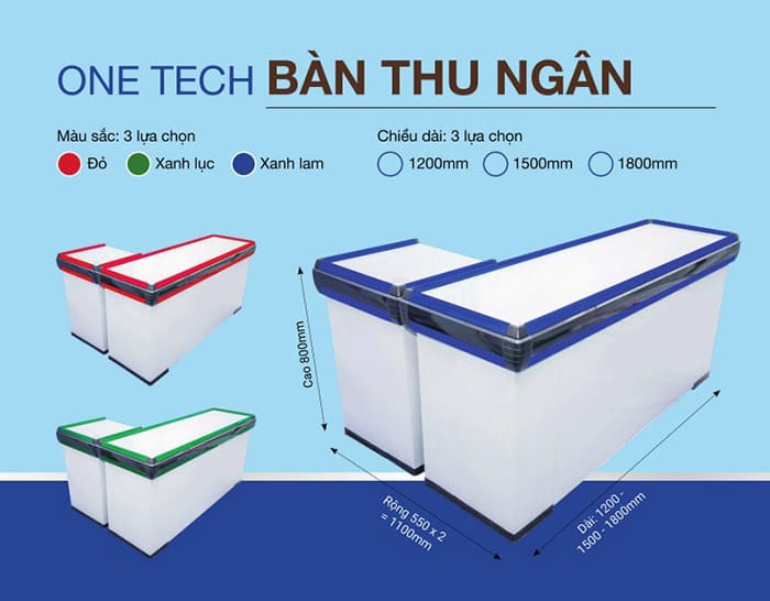 Bàn thu ngân cấu tạo từ các bộ phận đơn giản 